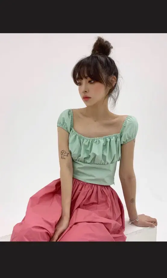 odor clean cotton skirt(화이트/핑크)